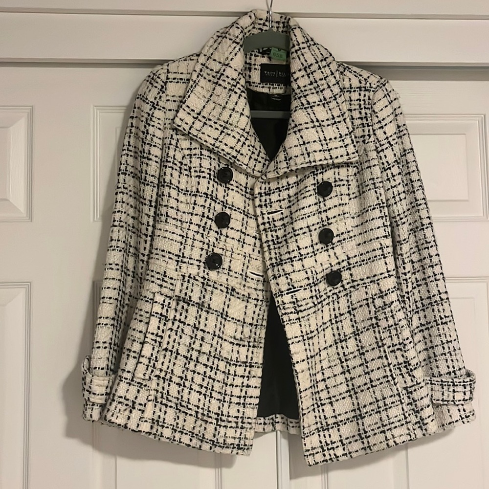 White & Black Peacoat